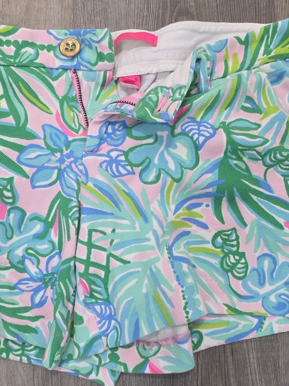 Lilly Pulitzer Pastel Pink Tropical Print Bermuda Shorts